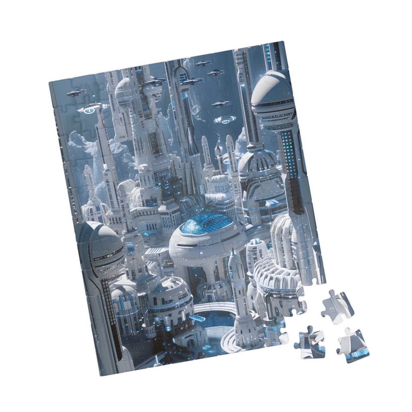 The Frozen Metropolis (110, 252, 520, 1014 Piece Jigsaw Puzzle)