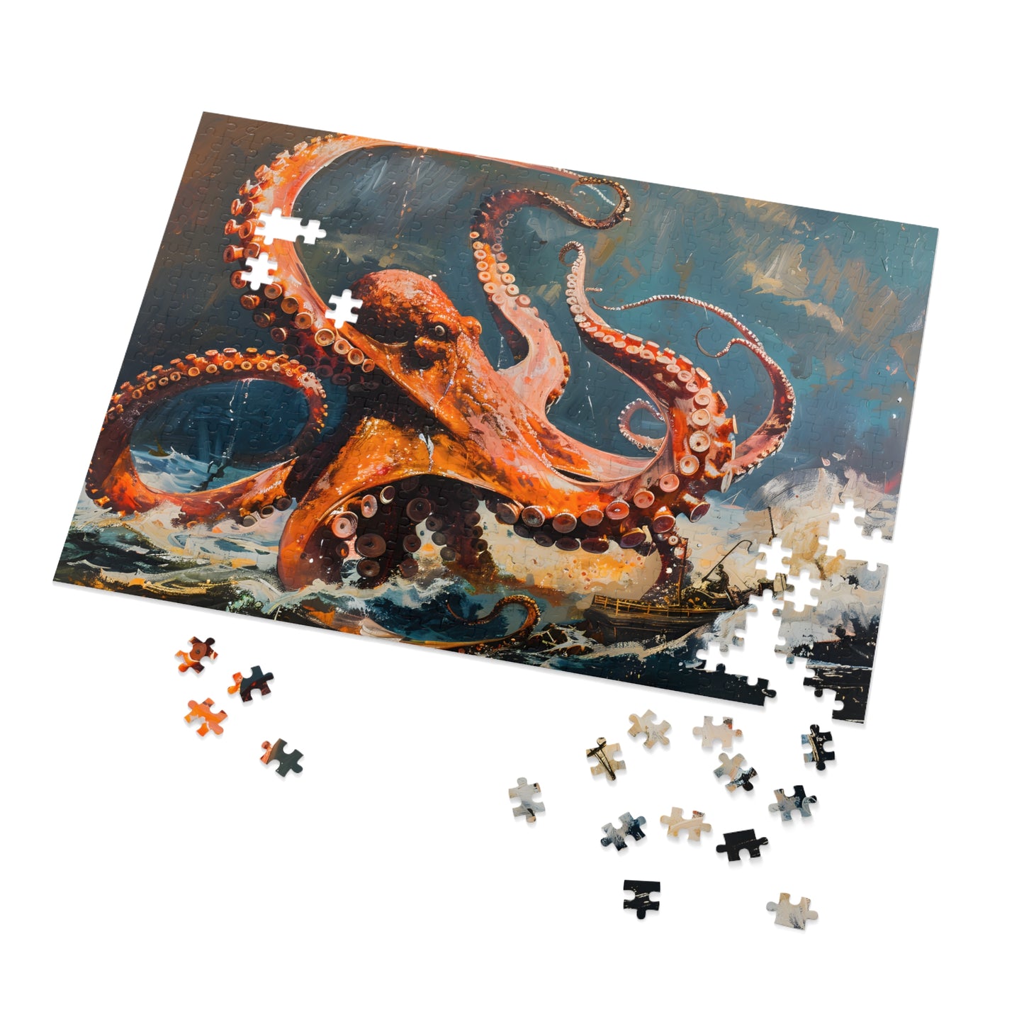 The Kraken's Revenge: A Seaman's Nightmare Unleashed (30, 110, 252, 500, 1000 Piece Jigsaw Puzzle)