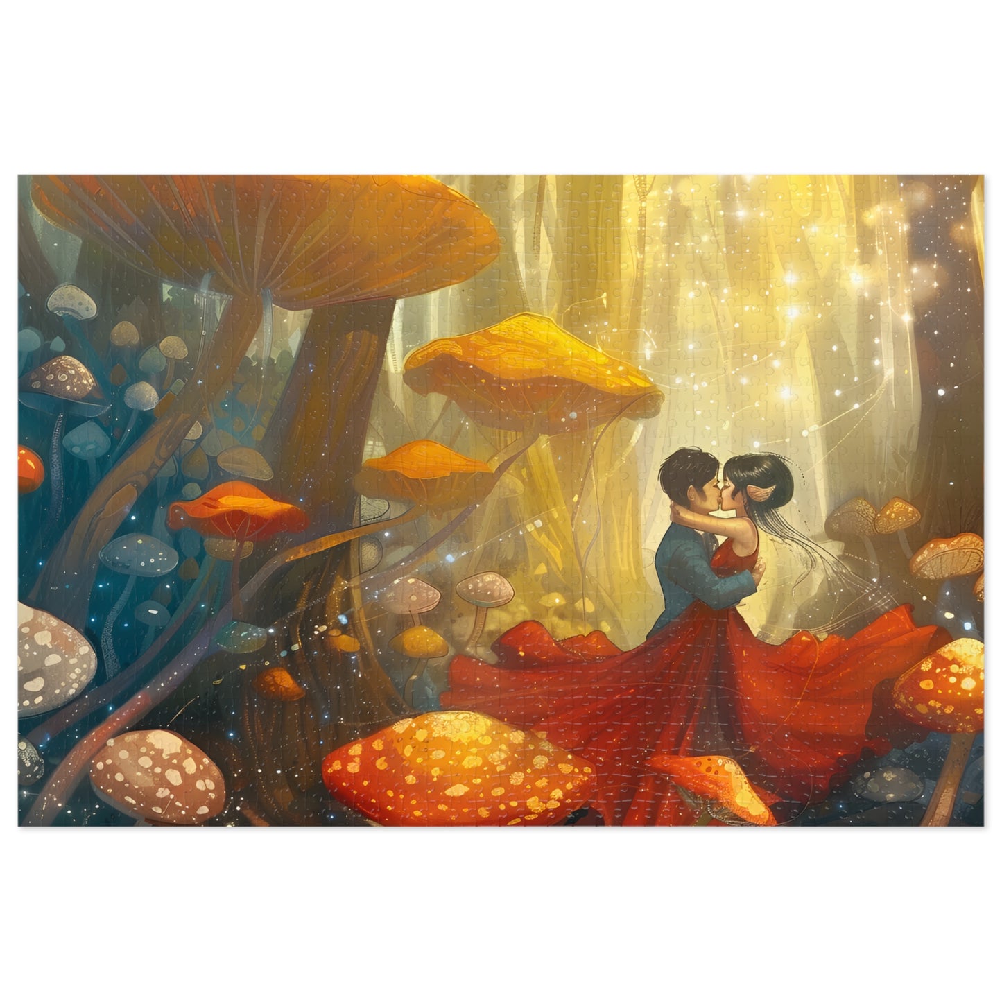 Enchantment in the  Mushroom Grove (30, 110, 252, 500, 1000 Piece Jigsaw Puzzle)