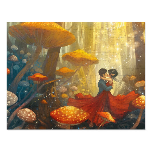 Enchantment in the  Mushroom Grove (30, 110, 252, 500, 1000 Piece Jigsaw Puzzle)