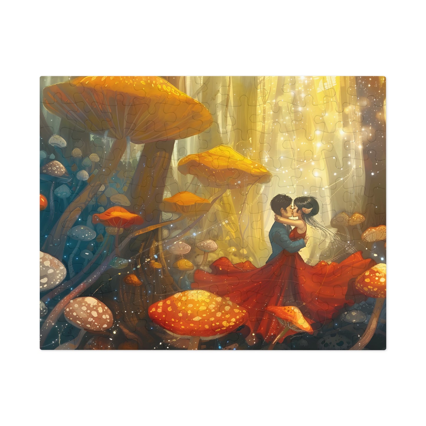 Enchantment in the  Mushroom Grove (30, 110, 252, 500, 1000 Piece Jigsaw Puzzle)